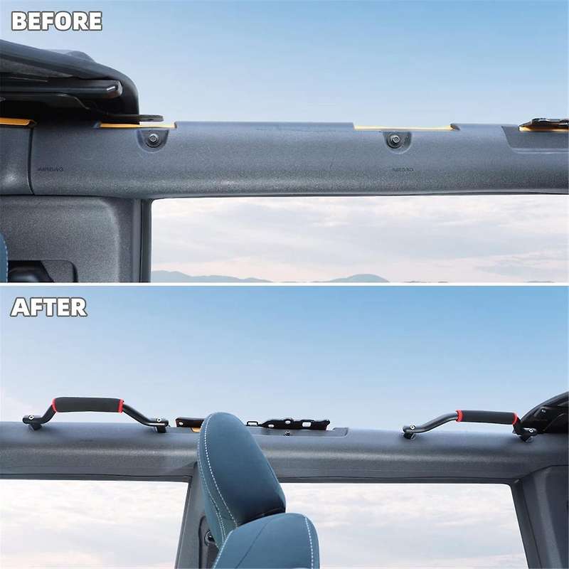Front & Rear Top Grab Handles Grab Bar Kit for 2021 2022 2023 4 Door Interior Accessories