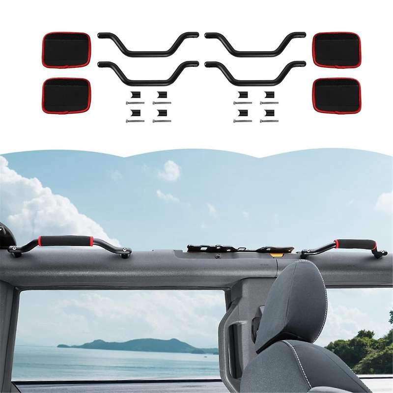 Front & Rear Top Grab Handles Grab Bar Kit for 2021 2022 2023 4 Door Interior Accessories