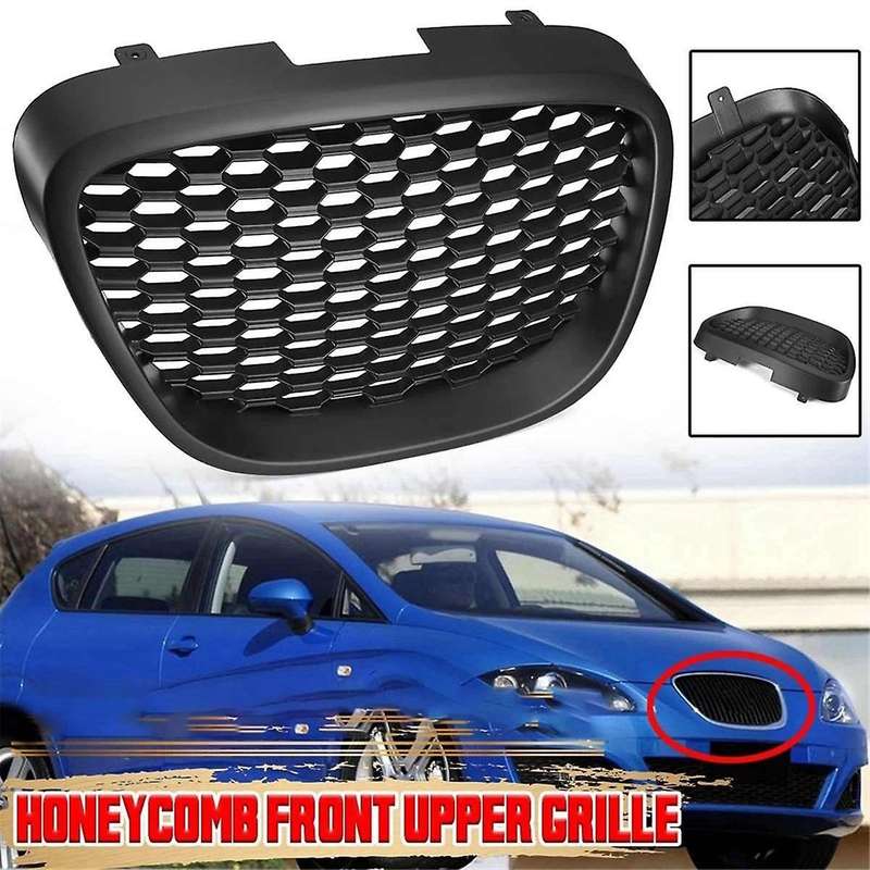 Front Air Grille Front Bar Cooling Grill Honeycomb Mesh Grille Suitable for SEAT MK2 1P1 2006-2009 B