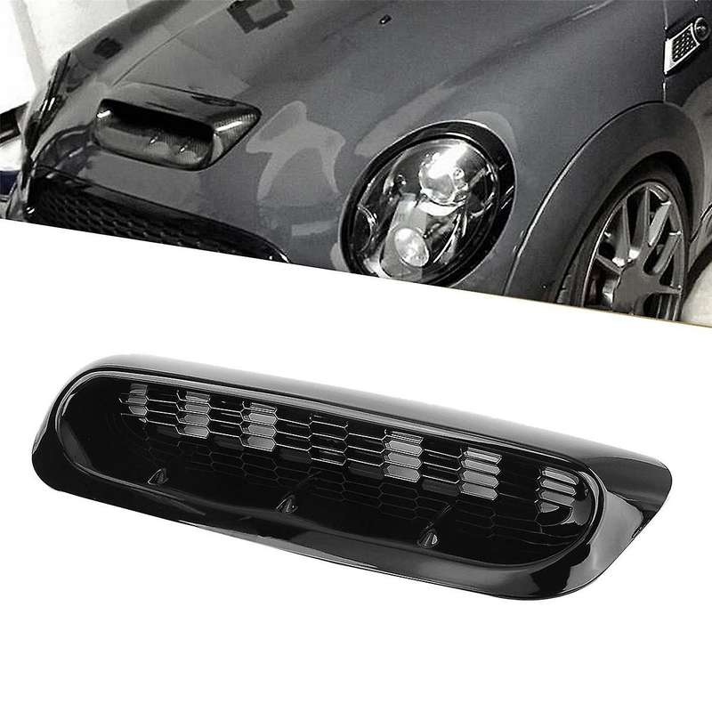 Front Air Hood Vent Scoop Trim for 07-13 Mini S R55 R56 R57 R58 Gloss Car Upper Engine Cover W/ Mes
