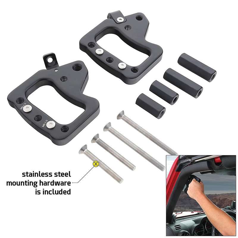 Front Aluminum Grab Handles Holding Hands,Front Grip Handle Handle for Wrangler JK 2007-2018,2 PCS