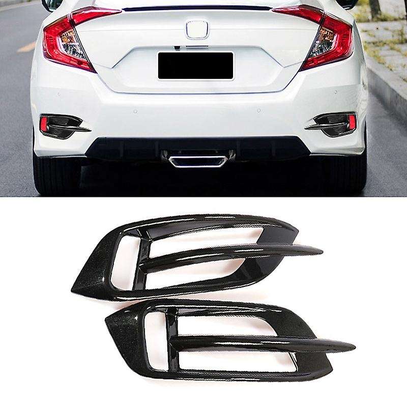 Front and Rear Bumper Fog Light Cover Trim Fog Lamp Grille for 10Th 2016 2017 2018 2019 Glossy Black