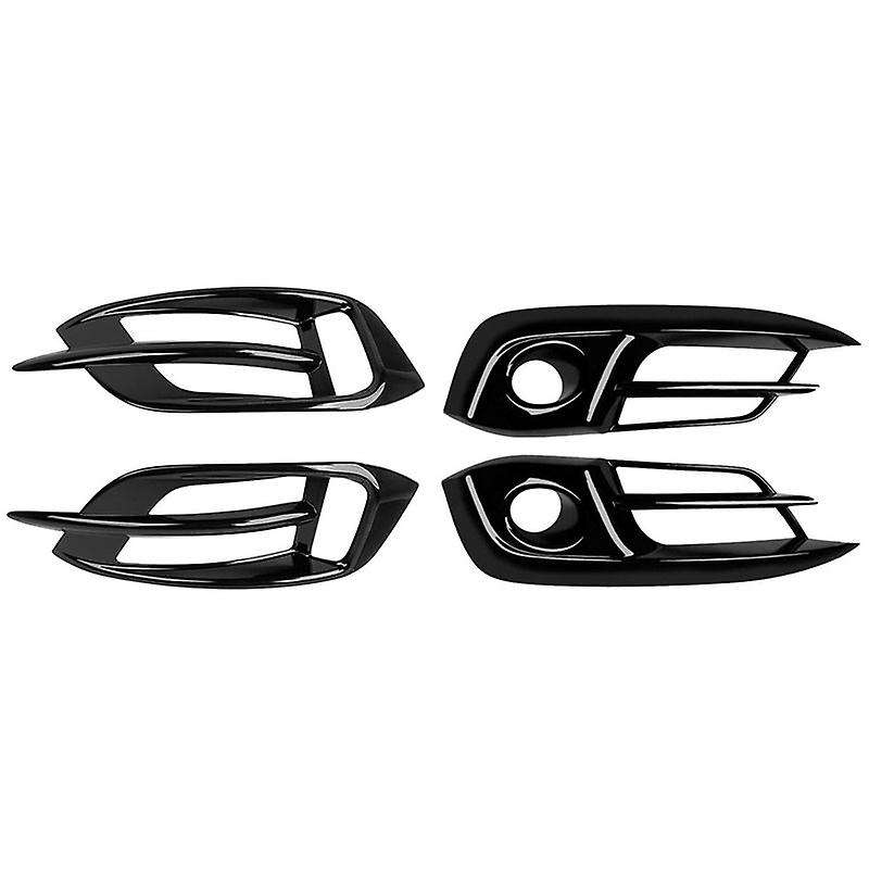 Front and Rear Bumper Fog Light Cover Trim Fog Lamp Grille for 10Th 2016 2017 2018 2019 Glossy Black