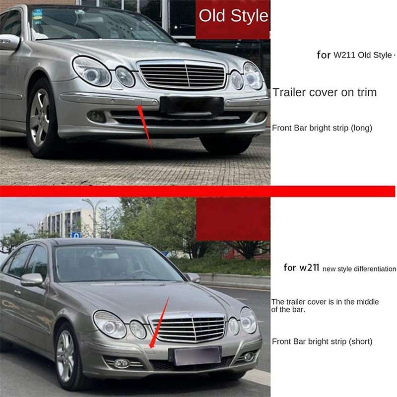 Front Bumper Chrome Strip Trim Molding for E Class W211 2118800912 2118801012