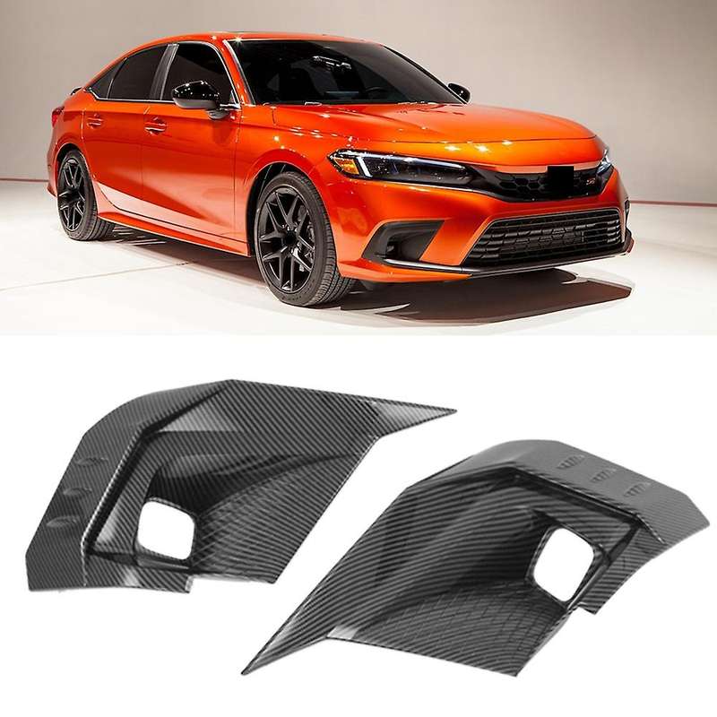 Front Bumper Fog Lamp Frame Cover Fog Light Trim Spoiler Strip for 2022 11Th Carbon Fiber ABS