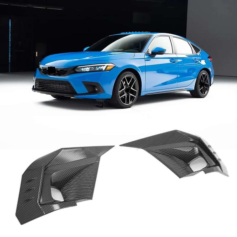 Front Bumper Fog Lamp Frame Cover Fog Light Trim Spoiler Strip for 2022 11Th Carbon Fiber ABS