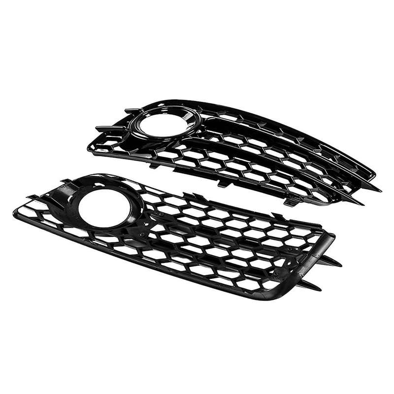 Front Bumper Fog Light Cover Frame Grille Panel Fog Lamp Shell Bezel Fit for A4 B8 S4 2008-2012