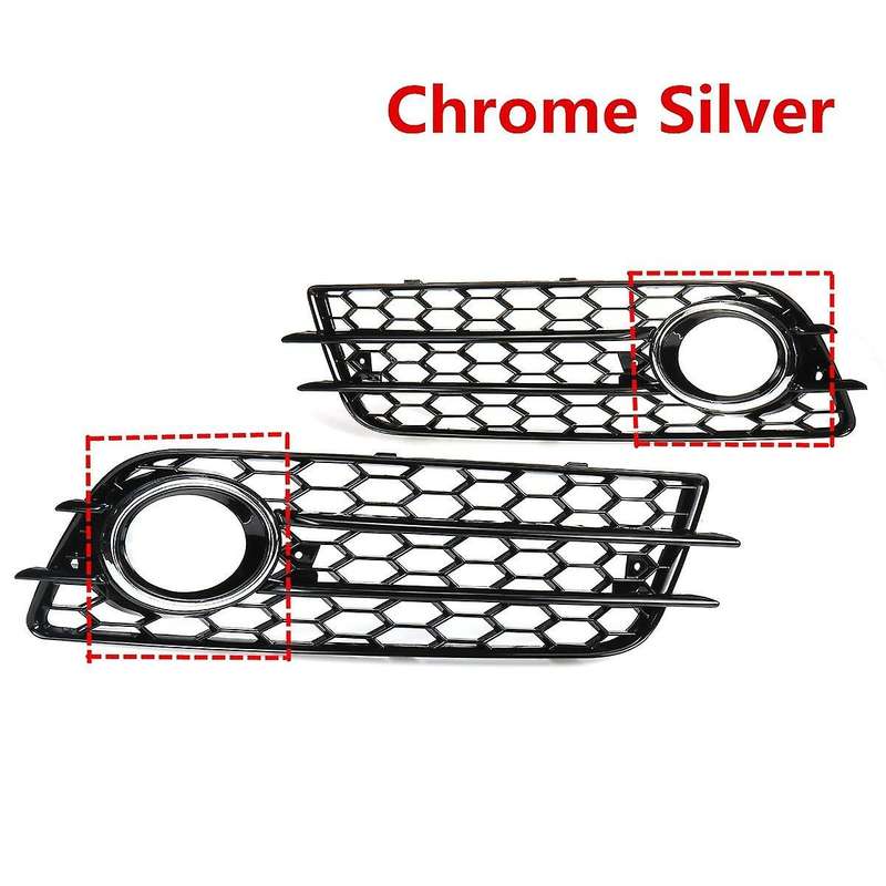 Front Bumper Fog Light Cover Frame Grille Panel Fog Lamp Shell Bezel Fit for A4 B8 S4 2008-2012