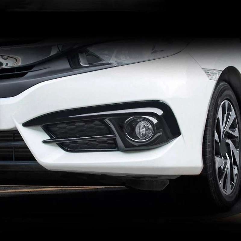 Front Bumper Fog Light Cover Trim Fog Lamp Grille for 10Th 2016 2017 2018 2019 Glossy Black