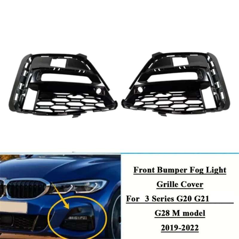 Front Bumper Fog Light Grille Cover for 3 Series G20 G21 G28 2019-2022 51118069371 51118069372