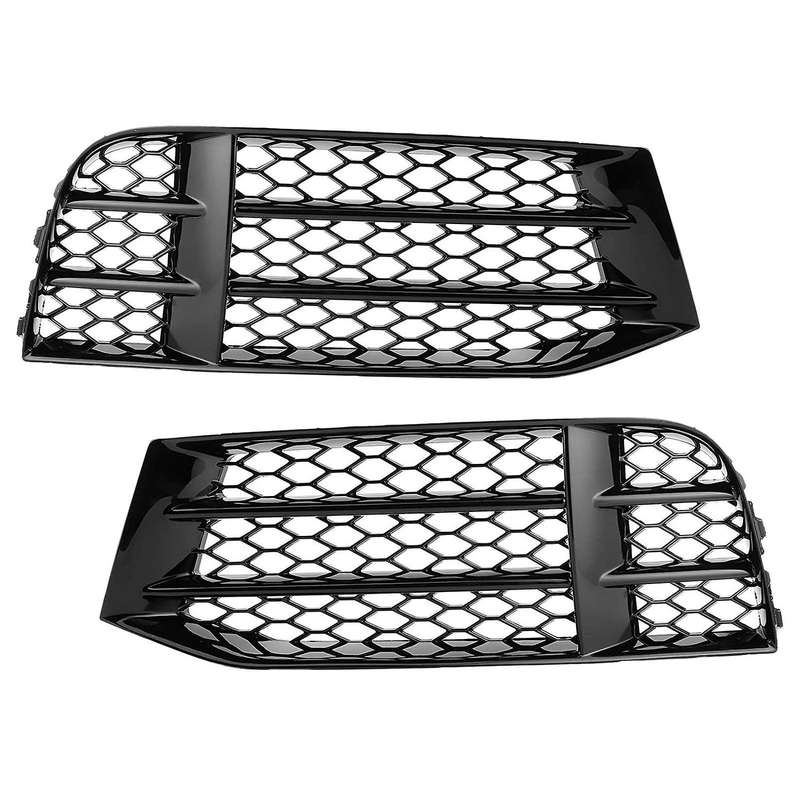 Front Bumper Fog Light Grilles Honeycombs Mesh Cover for  Rs5 B8.5 2013 2014 2015 2016 Fog Lamp Cov