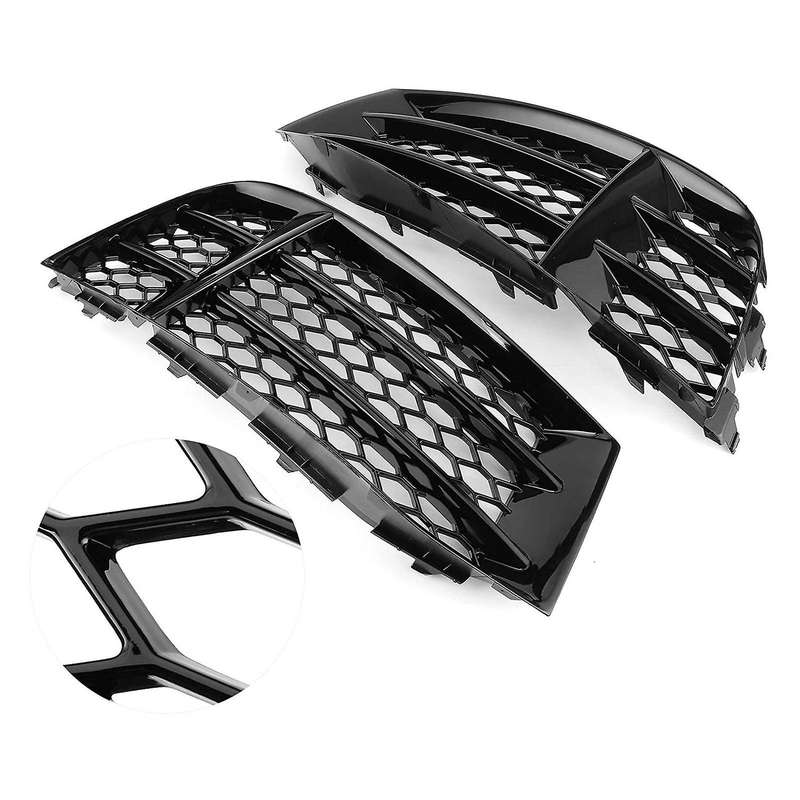 Front Bumper Fog Light Grilles Honeycombs Mesh Cover for  Rs5 B8.5 2013 2014 2015 2016 Fog Lamp Cov