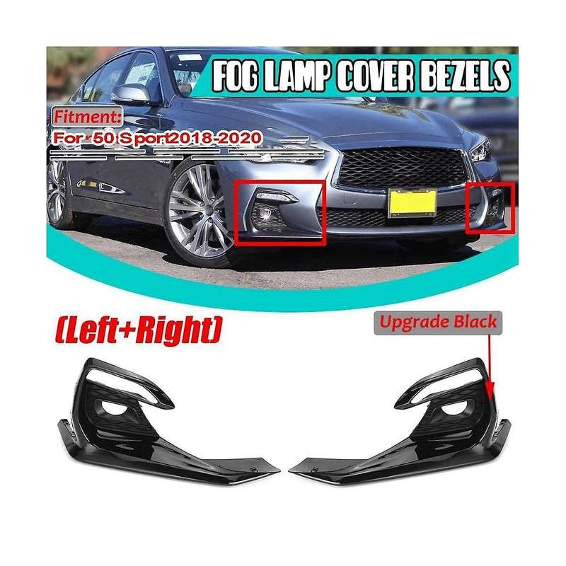 Front Bumper Fog Light Intake Light Grille Fog Light Bezel Decoration Car for Q50 2018-2022