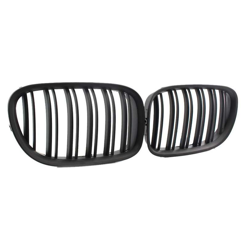 Front Bumper Grill Double Slat Grille for F01 F02 7-SERIES 730D 740I 750I 09-15(Matte Black)