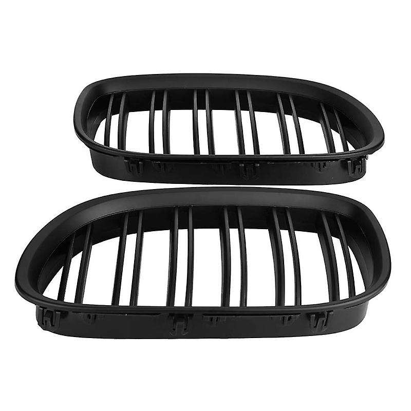 Front Bumper Grill Double Slat Grille for F01 F02 7-SERIES 730D 740I 750I 09-15(Matte Black)
