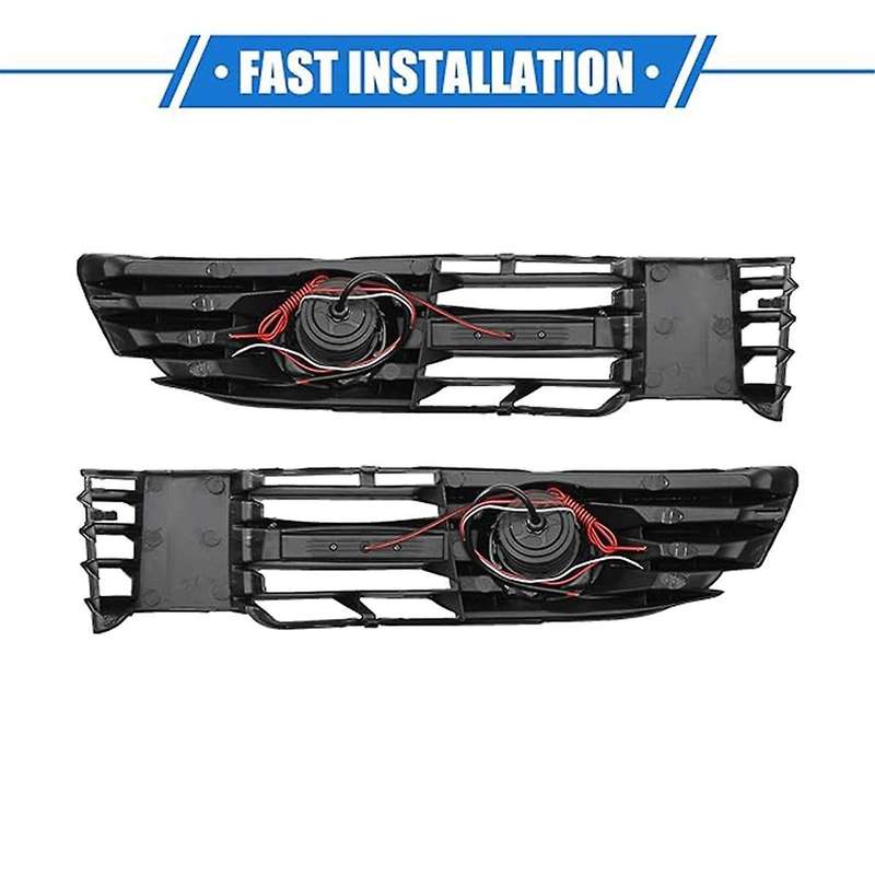 Front Bumper Grille Fog Light Kit for 1.8L 2003-2005 3B0853665L-B41 3B0853666L-B41