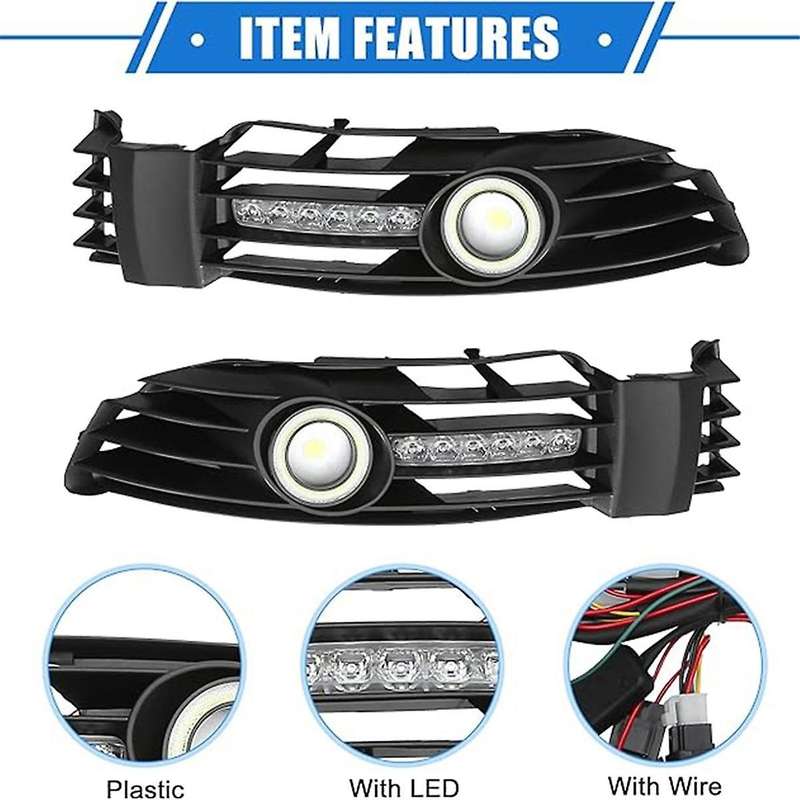 Front Bumper Grille Fog Light Kit for 1.8L 2003-2005 3B0853665L-B41 3B0853666L-B41