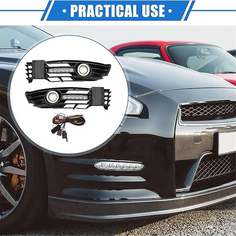 Front Bumper Grille Fog Light Kit for 1.8L 2003-2005 3B0853665L-B41 3B0853666L-B41