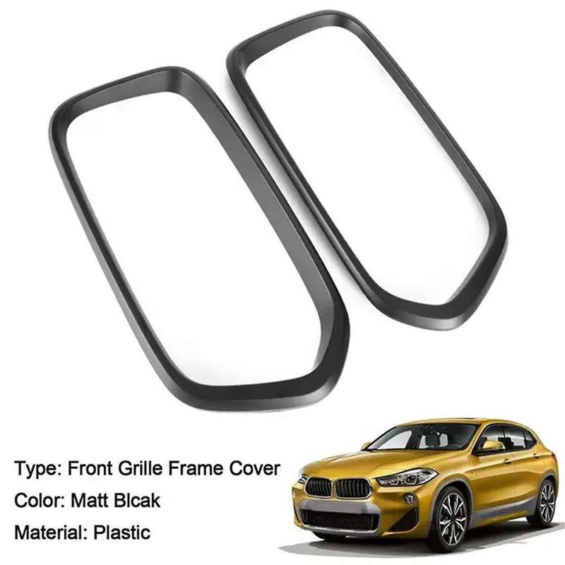 Front Bumper Grille Frame Cover Trim Racing Middle Net Frame Trim for X2 Series F39 2018-2021 Carbon