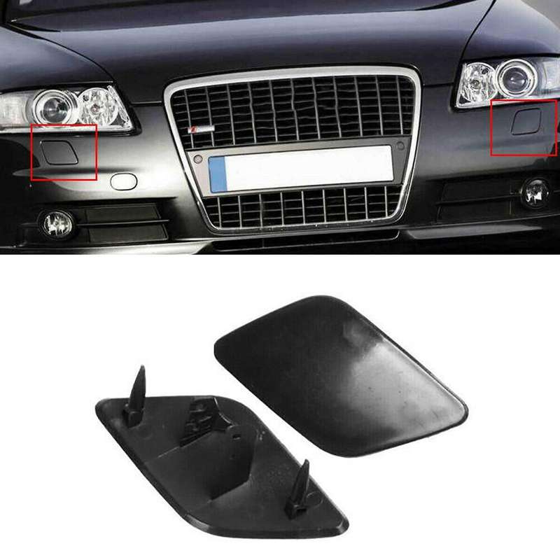 Front Bumper Headlight Washer Cover Unpainted 4F0955275 4F0955276 for A6 C6 S6 2005-2008