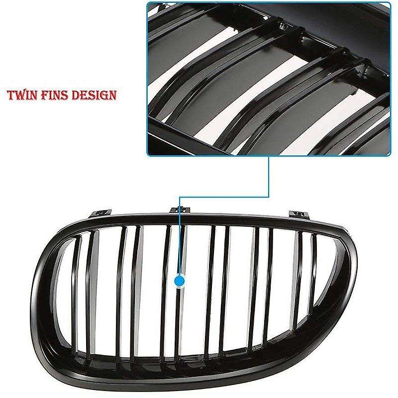Front Bumper Hood Kidney Grill Replacement Slat Sport Grilles for 5 Series E60 E61 2003-2009(matte