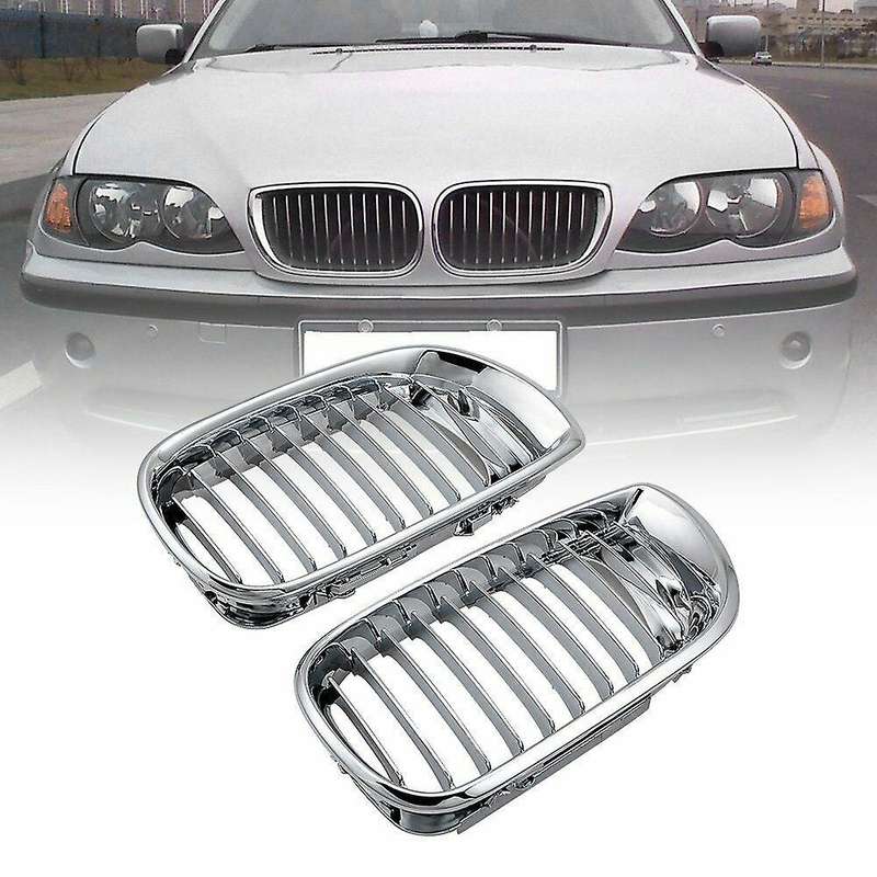 Front Bumper Kidney Grill Chrome for - E46 320I 330I 325Xi 4DR Sedan 2002-2005