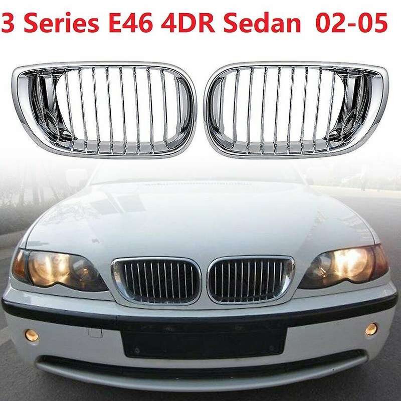 Front Bumper Kidney Grill Chrome for - E46 320I 330I 325Xi 4DR Sedan 2002-2005