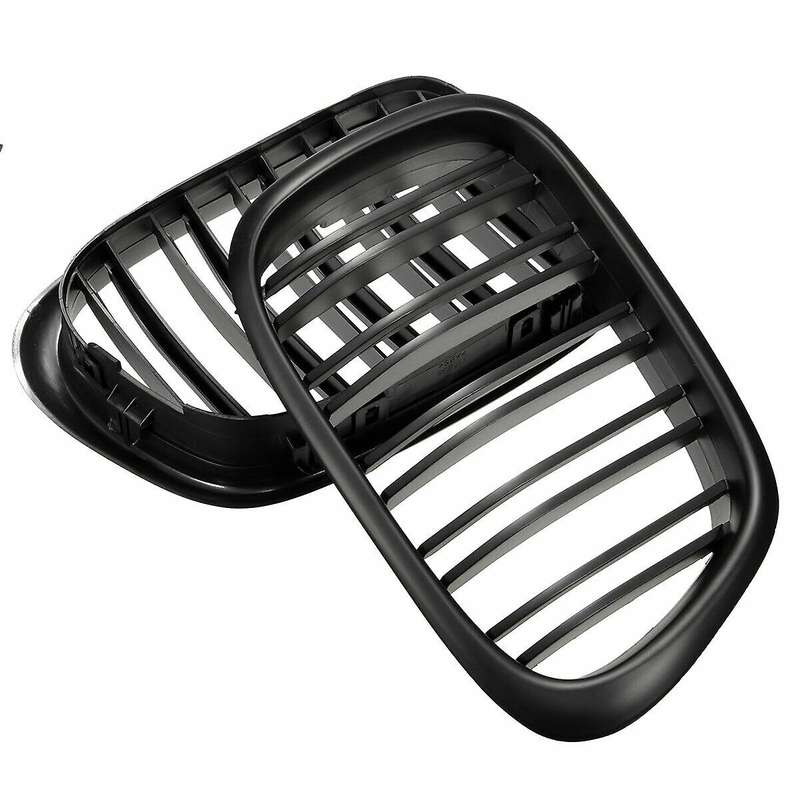 Front Bumper Kidney Grill Dual Slat Grilles Compatible Bmw Matte Black