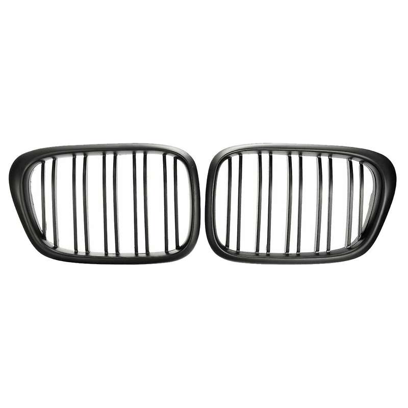 Front Bumper Kidney Grill Dual Slat Grilles Compatible Bmw Matte Black