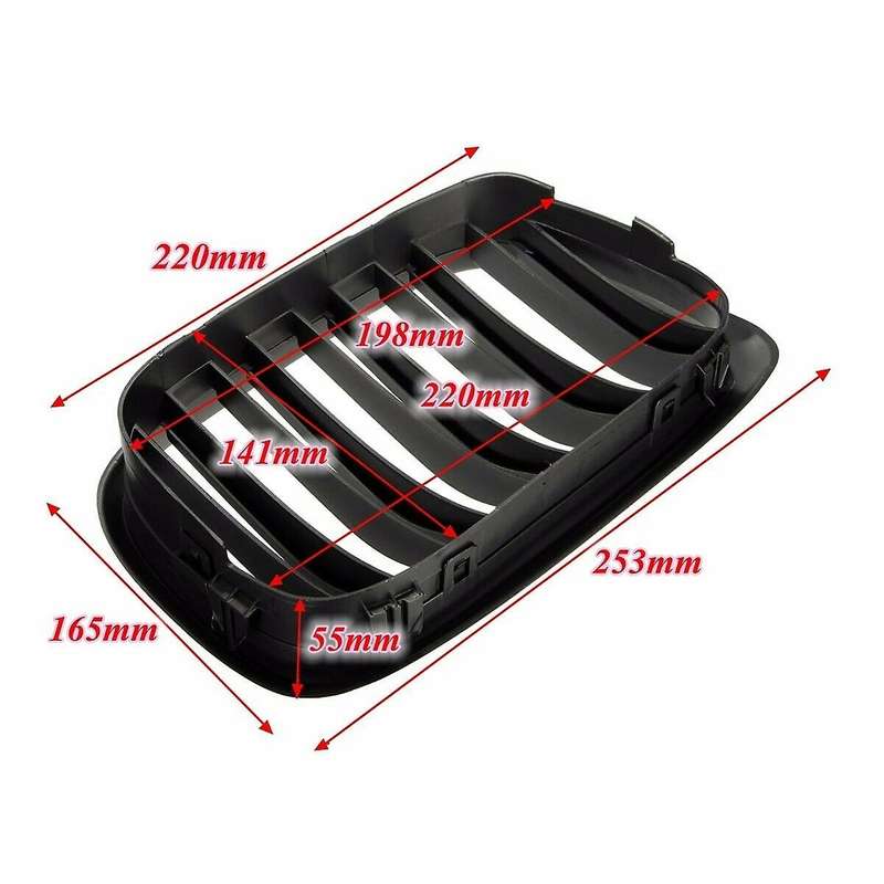 Front Bumper Kidney Grill Replacement Dual Slat Grilles for BMW E39 5 Series 525 528 1995-2004 Matt