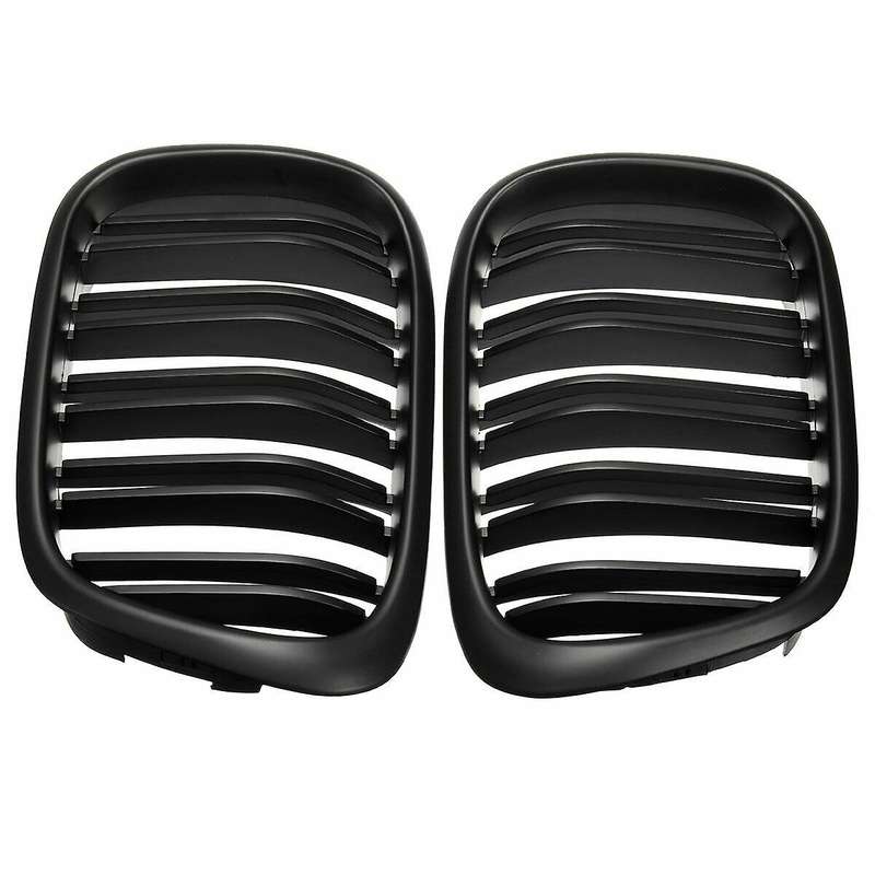 Front Bumper Kidney Grill Replacement Dual Slat Grilles for BMW E39 5 Series 525 528 1995-2004 Matt