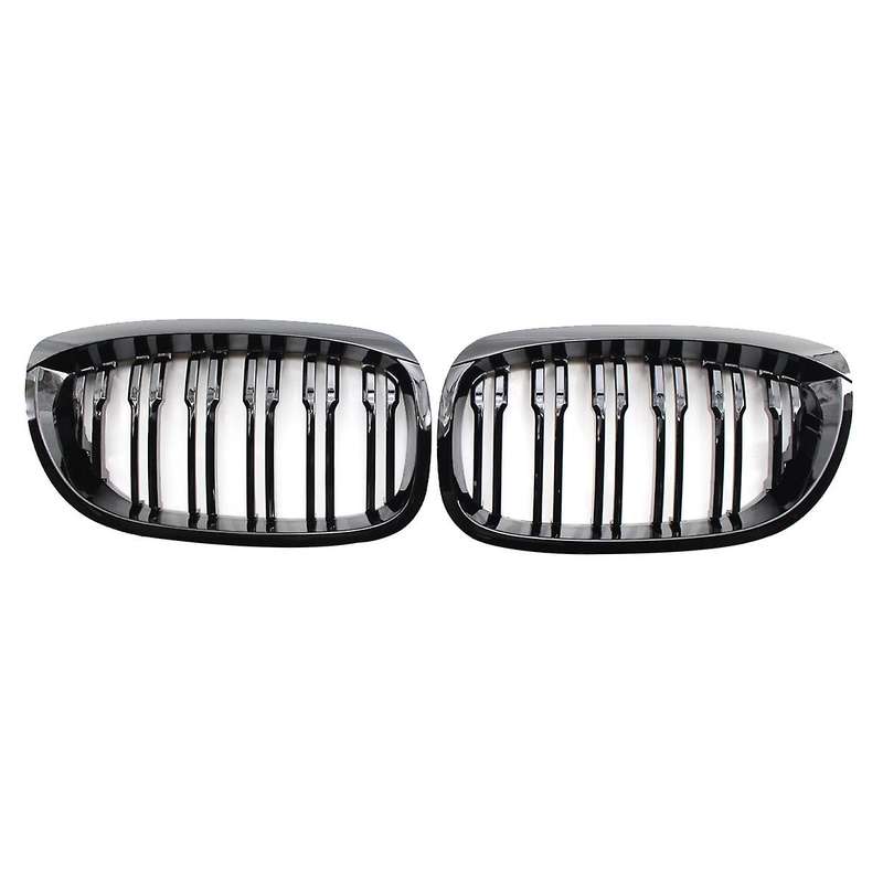 Front Bumper Kidney Double Line Grille Sport Grill Replacement for  E46 3 Series 2-Door Coupe 2003-2