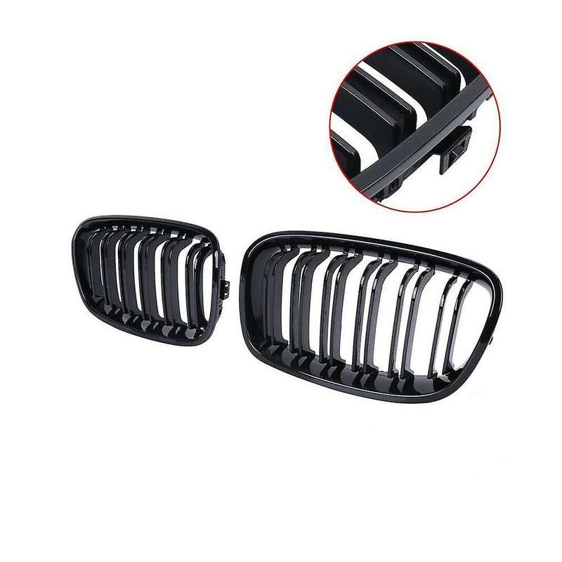 Front Bumper Kidney Double Line Grille Sport Grille Grill Replacement for F20 1 Series 2011-2014 Glo