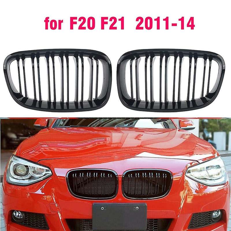 Front Bumper Kidney Double Line Grille Sport Grille Grill Replacement for F20 1 Series 2011-2014 Glo