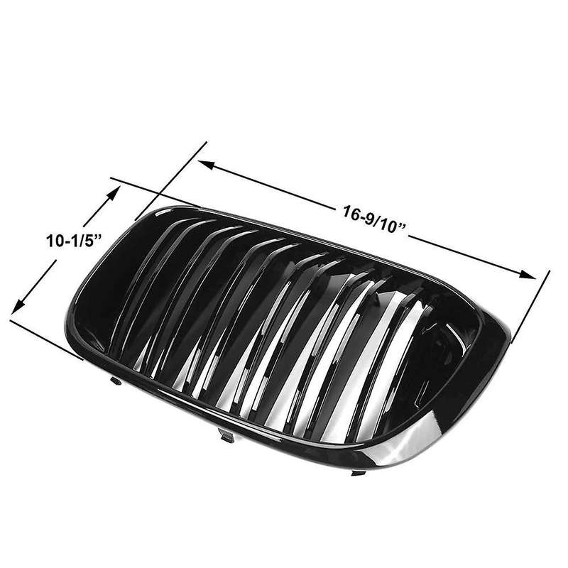 Front Bumper Kidney Grill Replacement Dual Slat Grilles for X3 G01 X4 G02 2018-2020(Gloss Black)X3 G