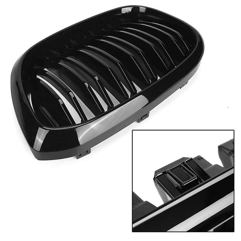 Front Bumper Kidney Grill Replacement Dual Slat Grilles for X3 G01 X4 G02 2018-2020(Gloss Black)X3 G