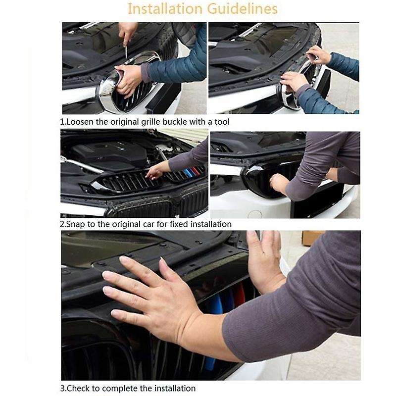 Front Bumper Kidney Grill Replacement Dual Slat Grilles for X3 G01 X4 G02 2018-2020(Gloss Black)X3 G