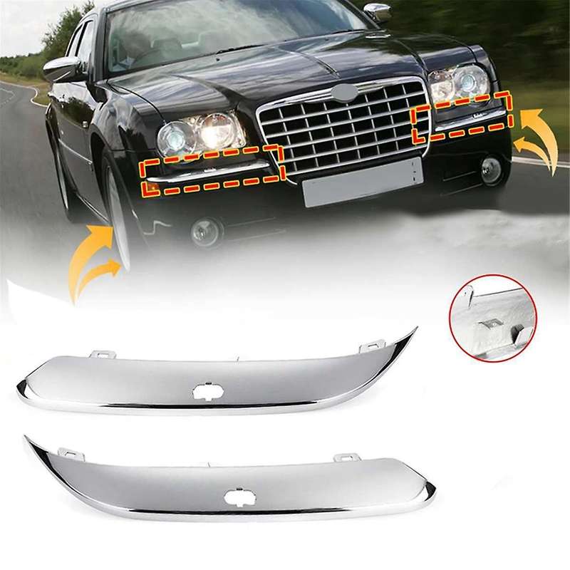 Front Bumper Lower Chrome Trim Strip Decorative Strip Cover W/Holes 04806124AA 04806125AA for 300C