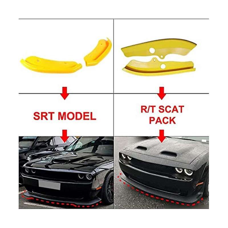 Front Bumper Lip Protector Cover Yellow for Pack 2015-2020 Bumper Diffuser Spoiler Splitter Guard