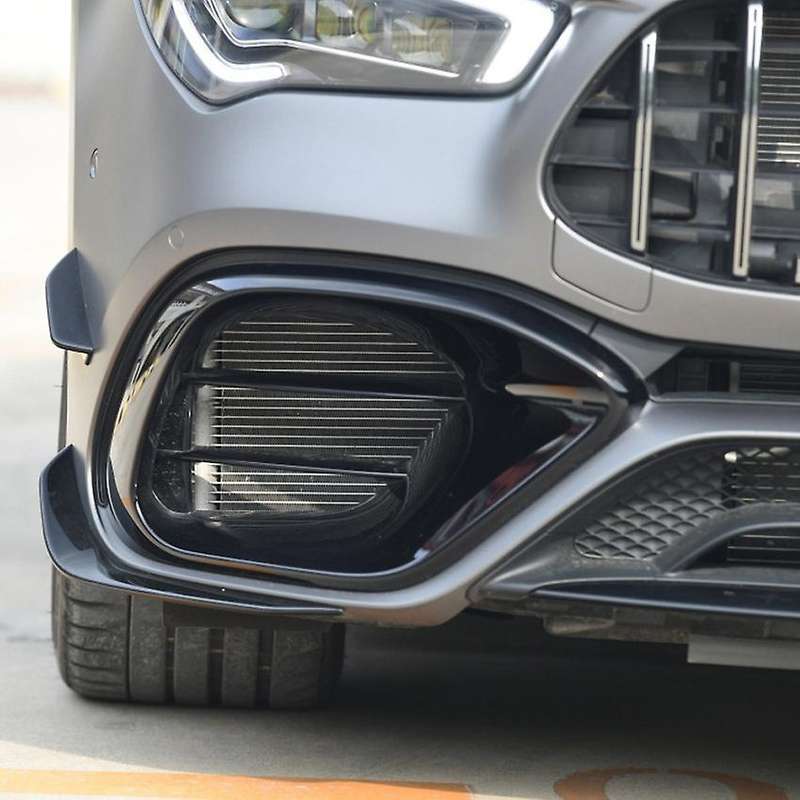 Front Bumper Spoiler for CLA45 C118 2020 2021 Glossy Black Bumper Spoilers Fog Lights Decorative Co