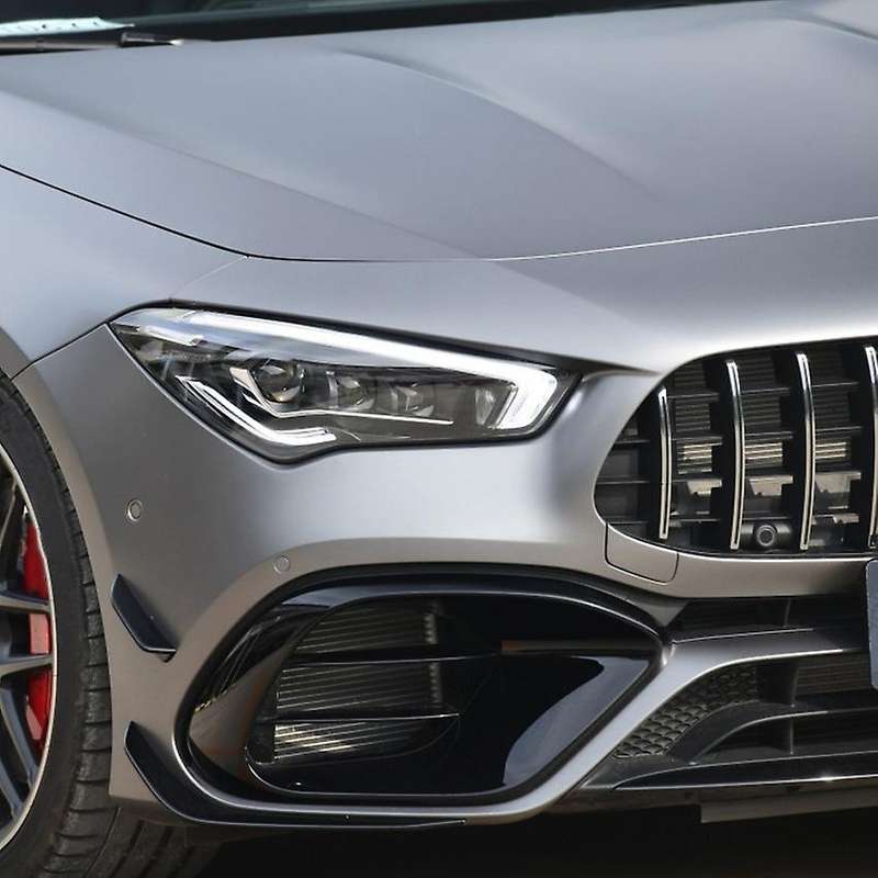 Front Bumper Spoiler for CLA45 C118 2020 2021 Glossy Black Bumper Spoilers Fog Lights Decorative Co