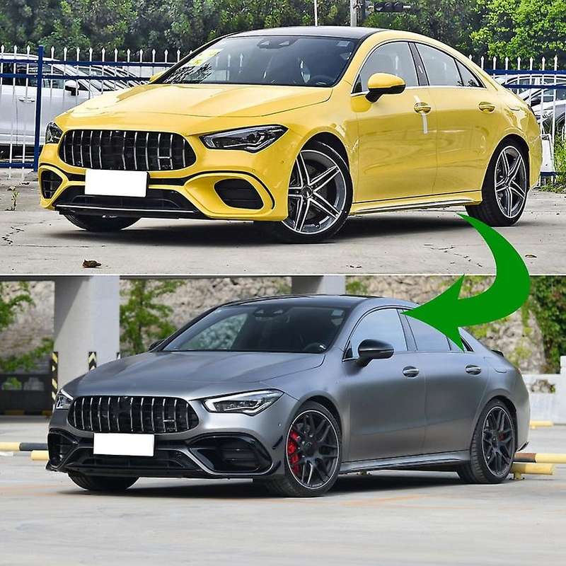 Front Bumper Spoiler for CLA45 C118 2020 2021 Glossy Black Bumper Spoilers Fog Lights Decorative Co