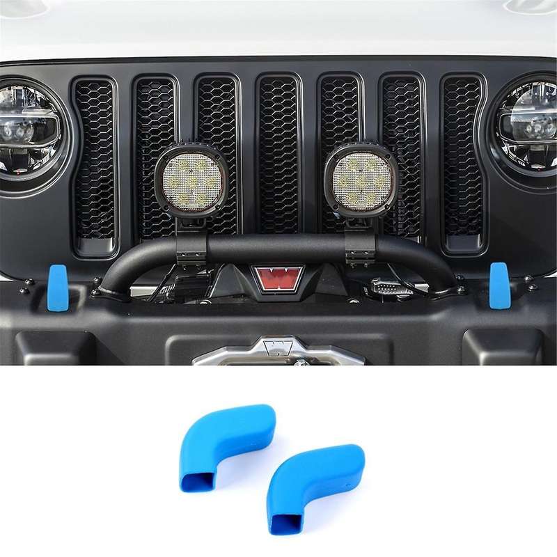 Front Bumper Tow Hook Covers for Wrangler JK JL TJ 2007-2024 Exterior Accessories ,Blue