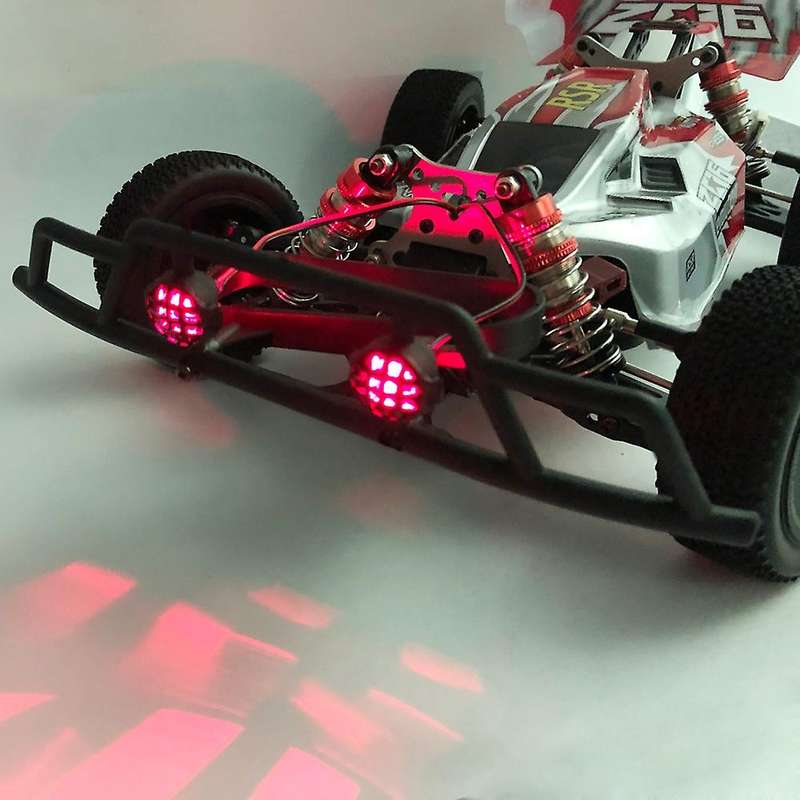 Front Bumper with LED Light for 144001 144010 124016 124017 124018 124019 RC Car Upgrades Decoratio
