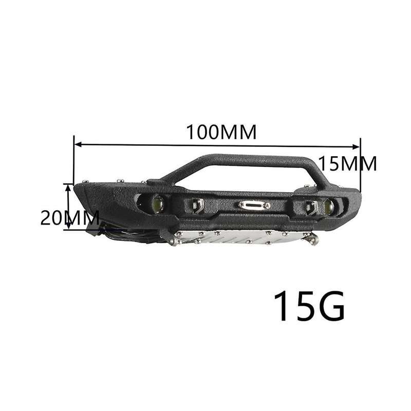 Front Bumper with Led Light for Trx4m Trx4-m 1/18 Rc Crawler Car Upgrade Parts Accessories
