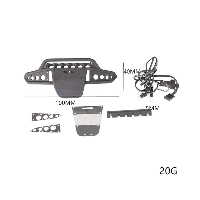 Front Bumper with Led Light for Trx4m 1/18 Rc Crawler Car Upgrade Parts Accessories