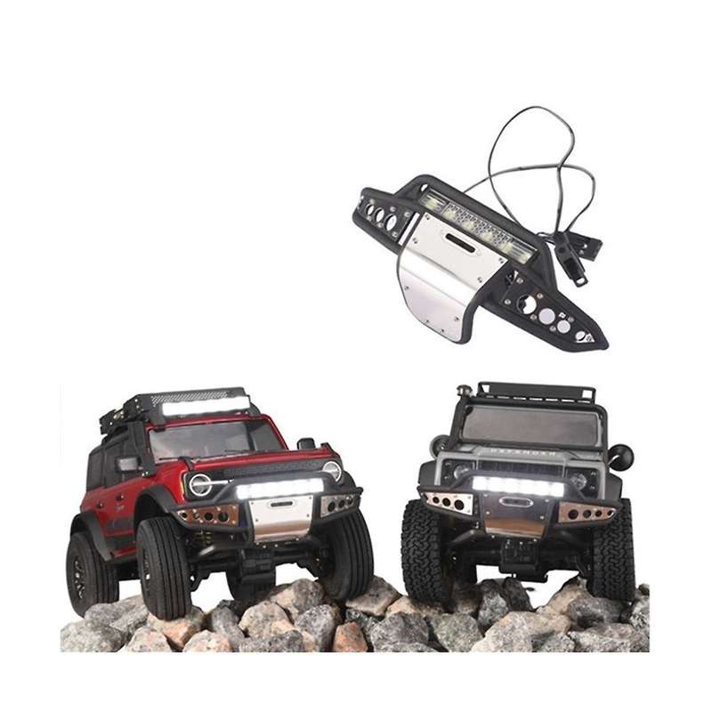 Front Bumper with Led Light for Trx4m 1/18 Rc Crawler Car Upgrade Parts Accessories