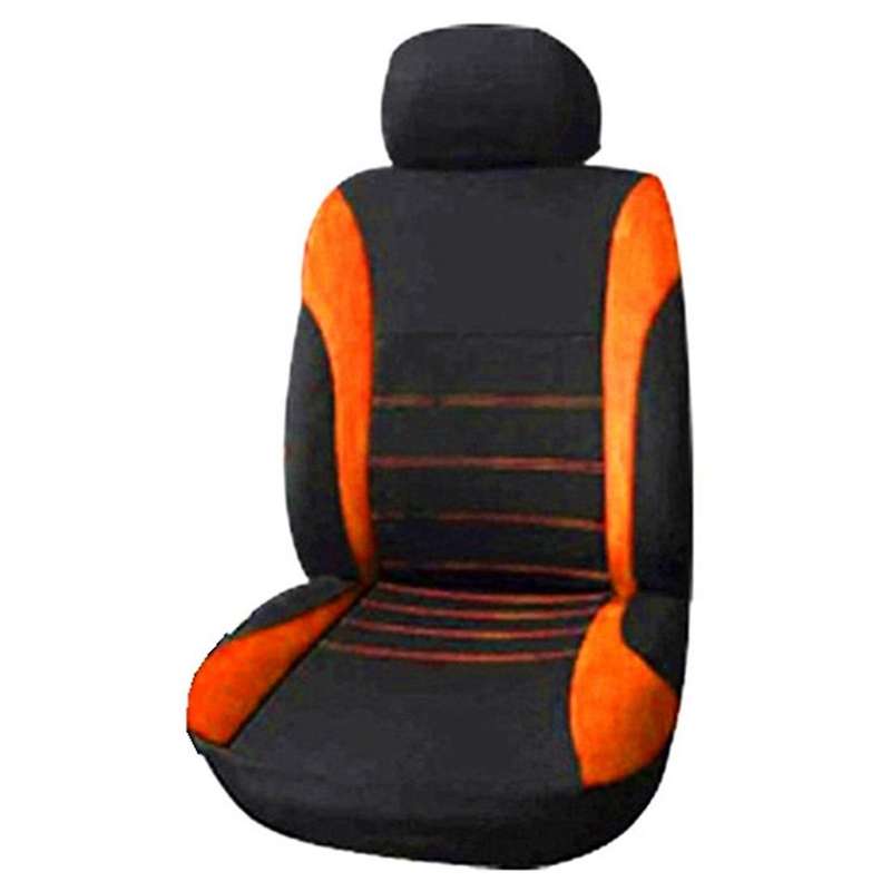 Front Car Covers Front Sport Bucket Cover, 2-Piece Set Automobiles Covers (Black + Orange)