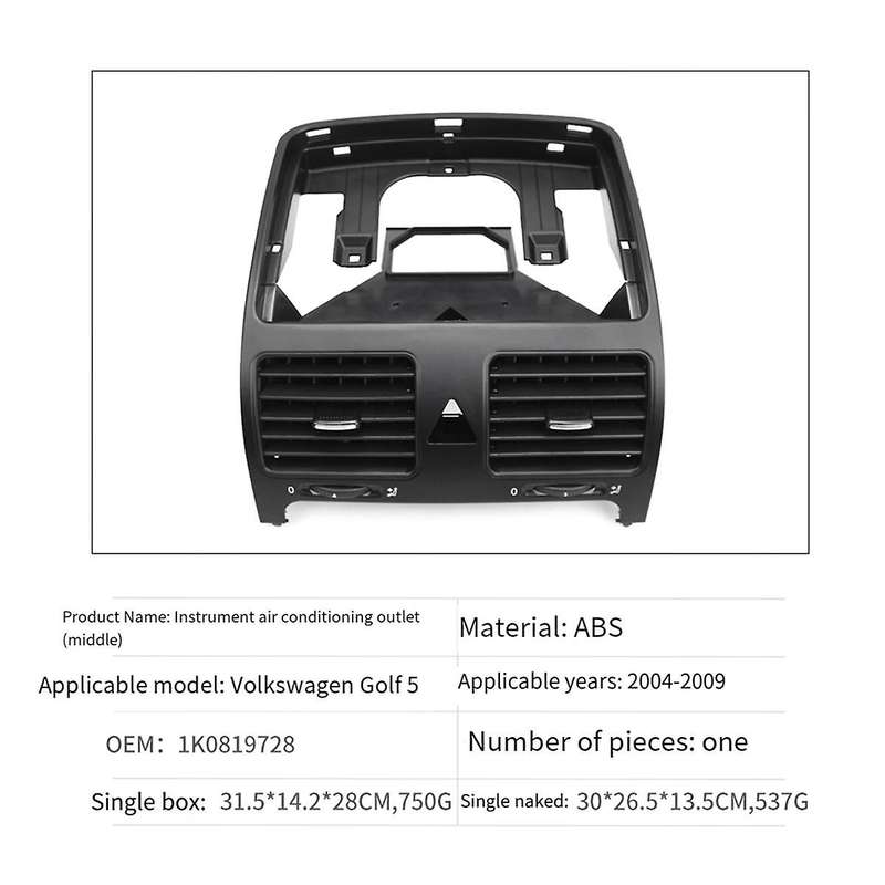 Front Center Dash Air Conditioner Outlet Cover 1k0819728f for Golf Rabbit Mk5 2006-2010 1k0-819-728-