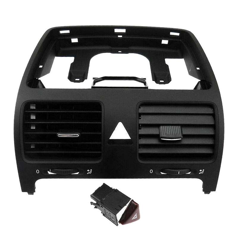 Front Central Dashboard Air Conditioning Outlet Vent with Warning Flasher Switch for Golf 5 MK5 Rabb